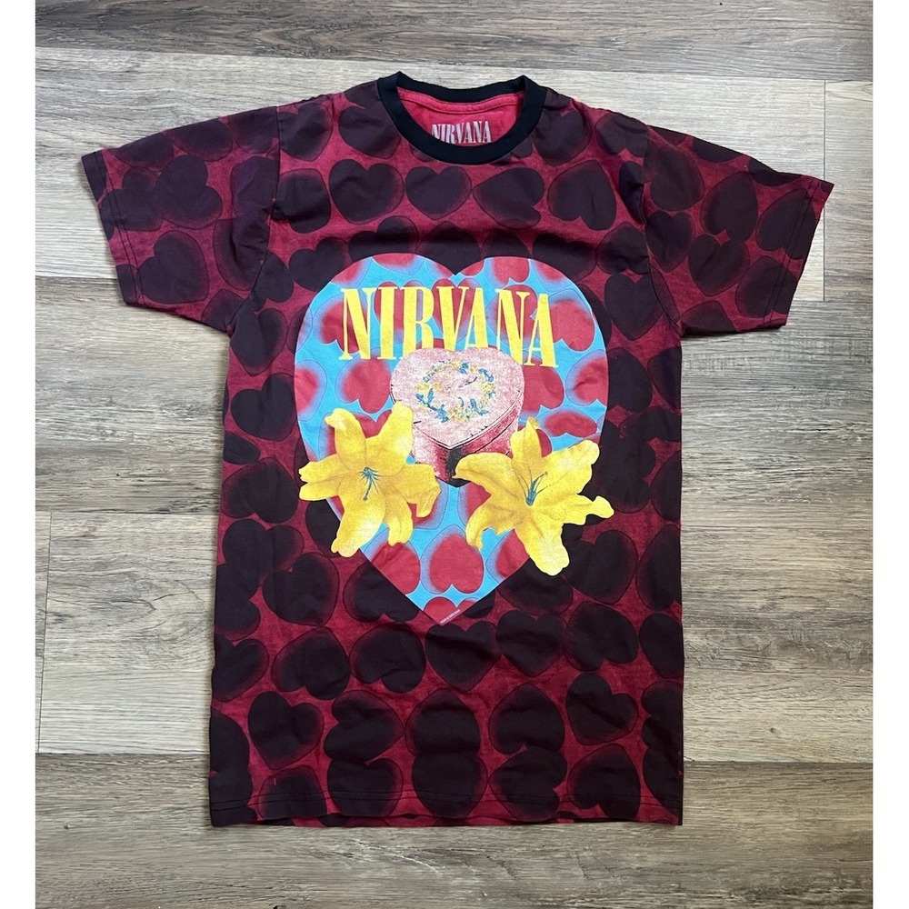 Nirvana Heart Shaped Box T Shirt Medium All Over Print In Utero Band Tee 2019